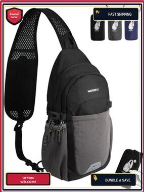 Packable Sling Bag RFID Travel Crossbody Backpack Water Resistant Nylon